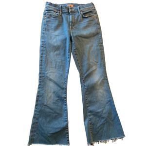Mother The Weekender Fray Chill cropped denim jeans size 26 but stretchy